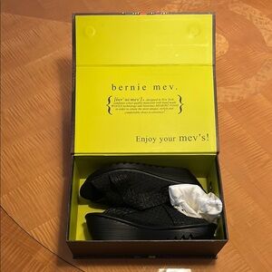 Bernie Mev Black Wedge Shoes